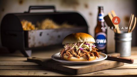 Iowa Smoked Pulled Pork Sandwich on the Arteflame