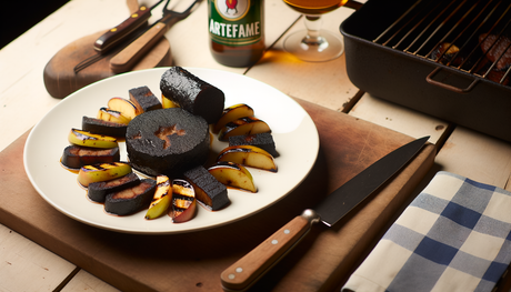 Grilled Belgian Black Pudding with Caramelized Apples