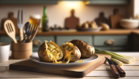 Scottish Cheddar and Leek Stuffed Baked Potato