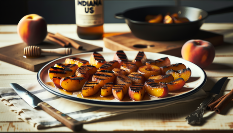 Grilled Indiana Peaches with Honey & Cinnamon