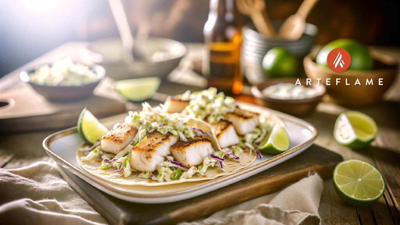 Alaskan Grilled Halibut Tacos with Zesty Lime Sauce