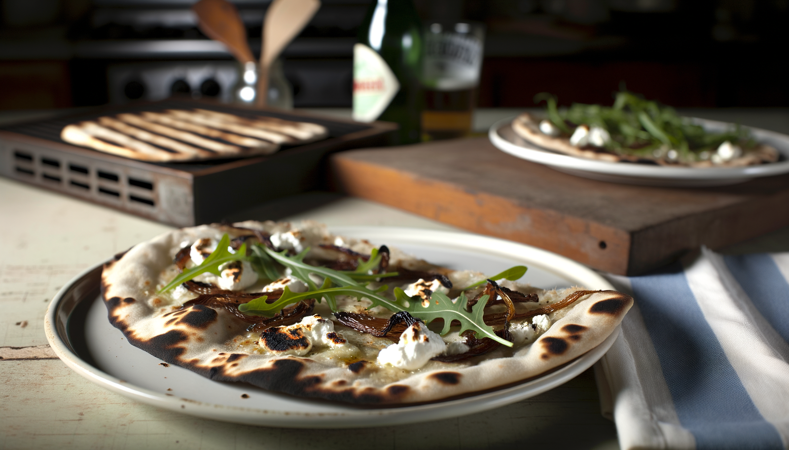 California Grilled Flatbread with Goat Cheese