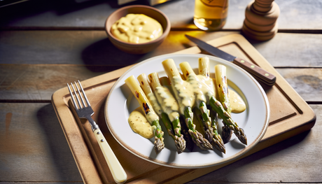 Grilled German White Asparagus with Hollandaise