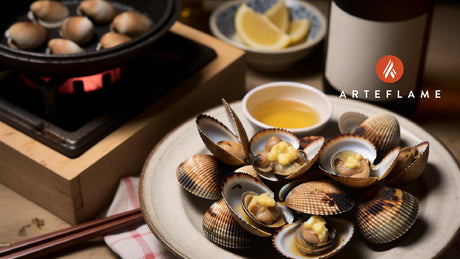 Japanese Grilled Clams with Sake and Garlic Butter