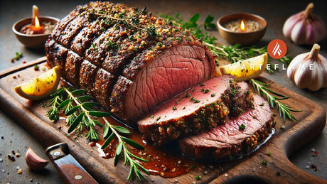 Rotisserie Beef Tenderloin with Garlic Herb Crust on Arteflame Grill