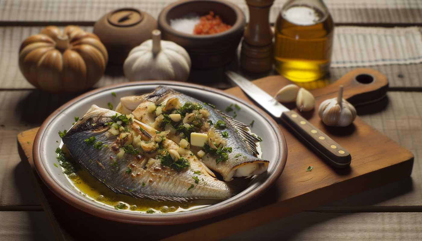 Portuguese Grilled Sea Bass with Garlic and Herbs