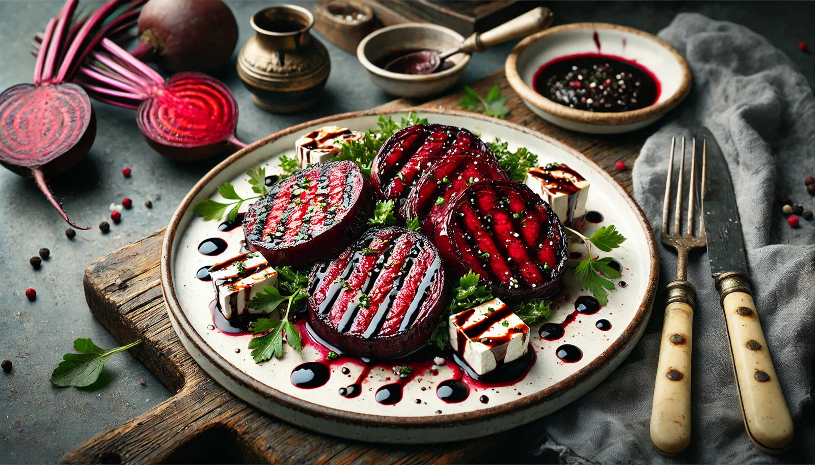 Dutch Grilled Red Beet Steaks with Balsamic Glaze