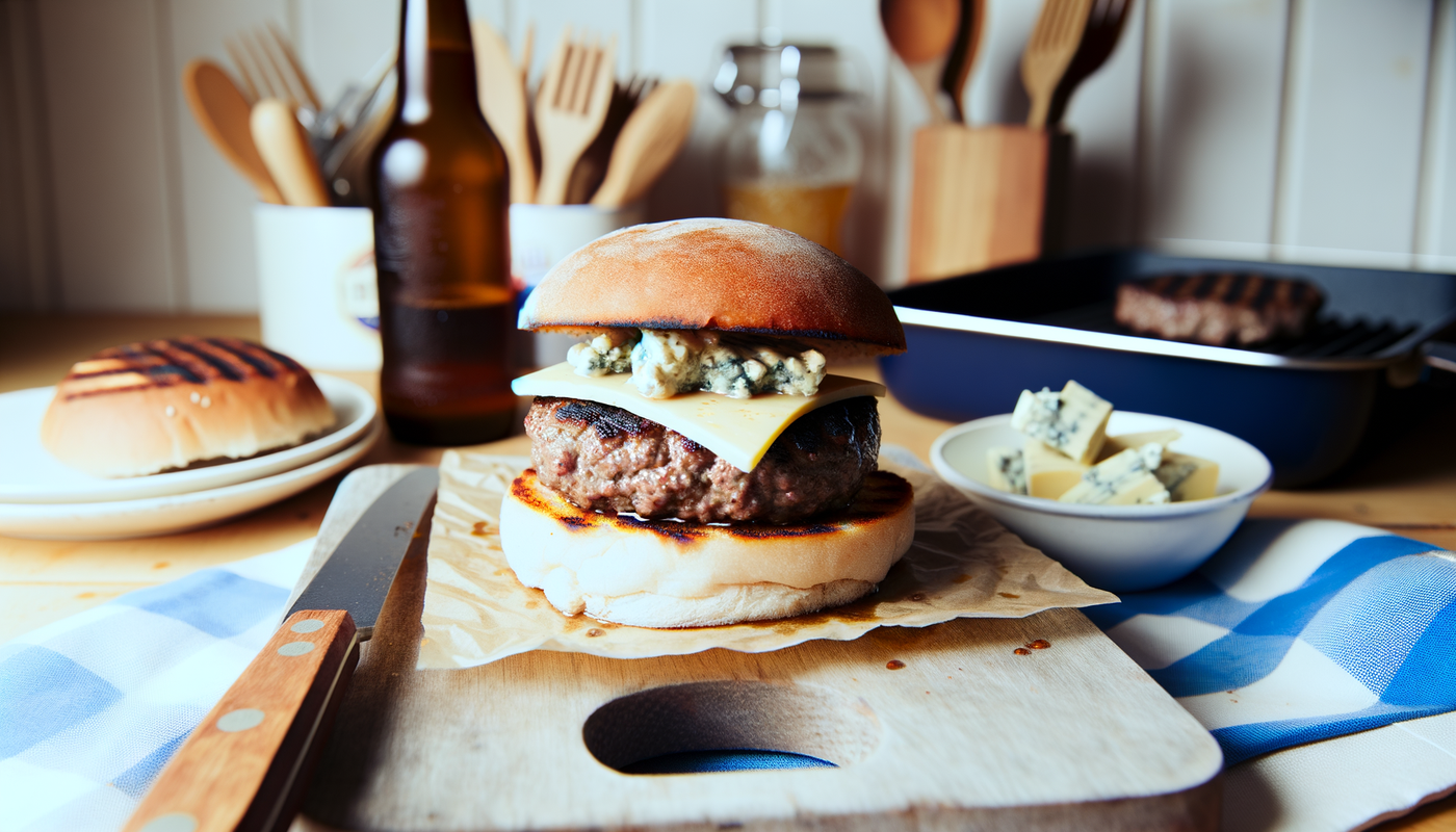 Scottish Beef Burgers with Blue Cheese on Arteflame