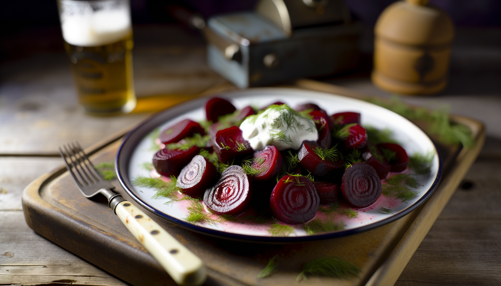 German Charred Beets with Dill and Sour Cream