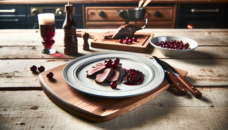 Belgian Smoked Venison with Cranberry Sauce