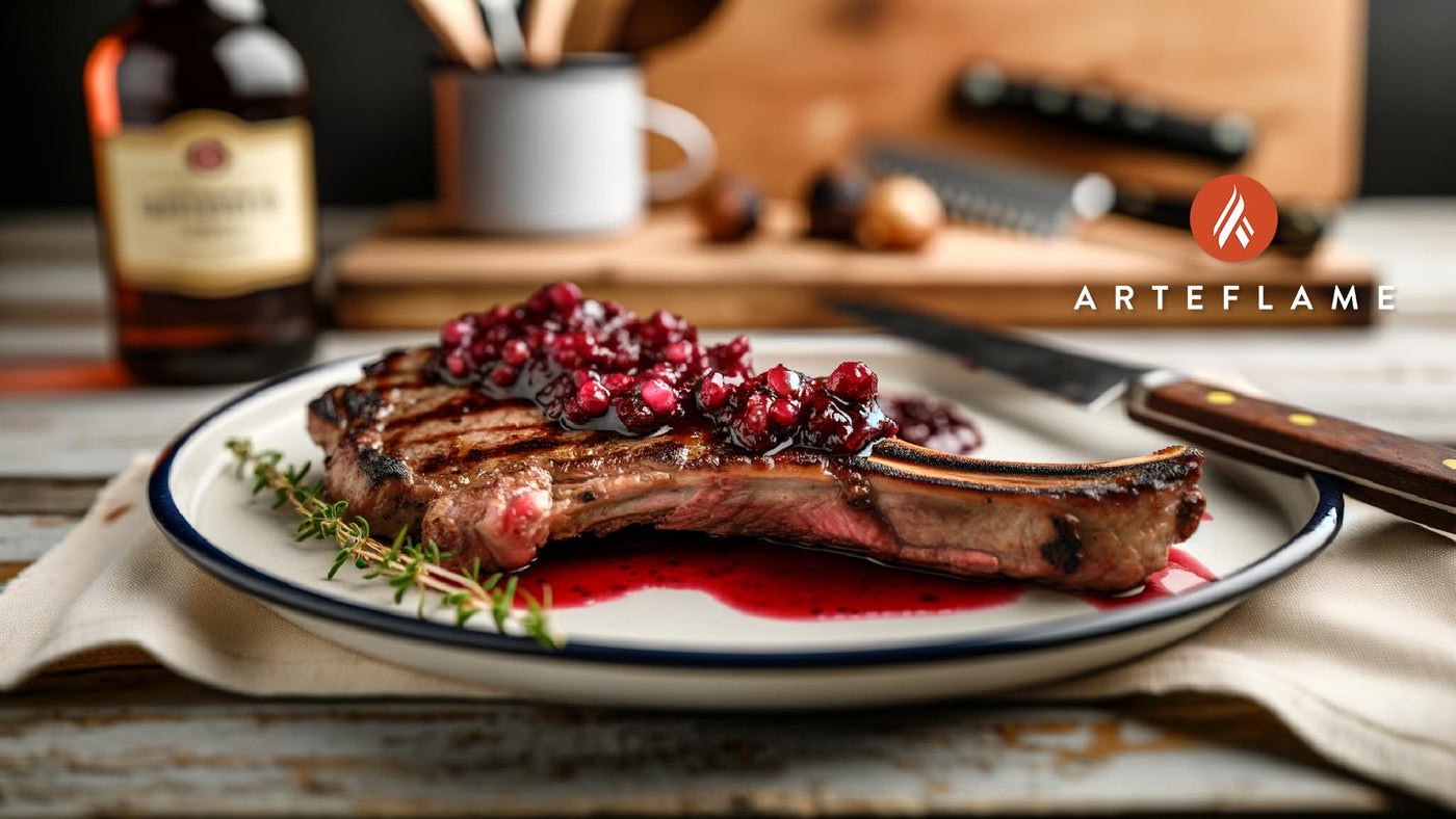 Swedish Grilled Lamb Steak with Lingonberry Glaze