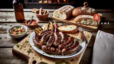 Grilled Albanian Sausage Platter on Arteflame Grill