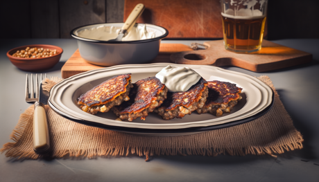 Polish Grilled Buckwheat Patties with Sour Cream