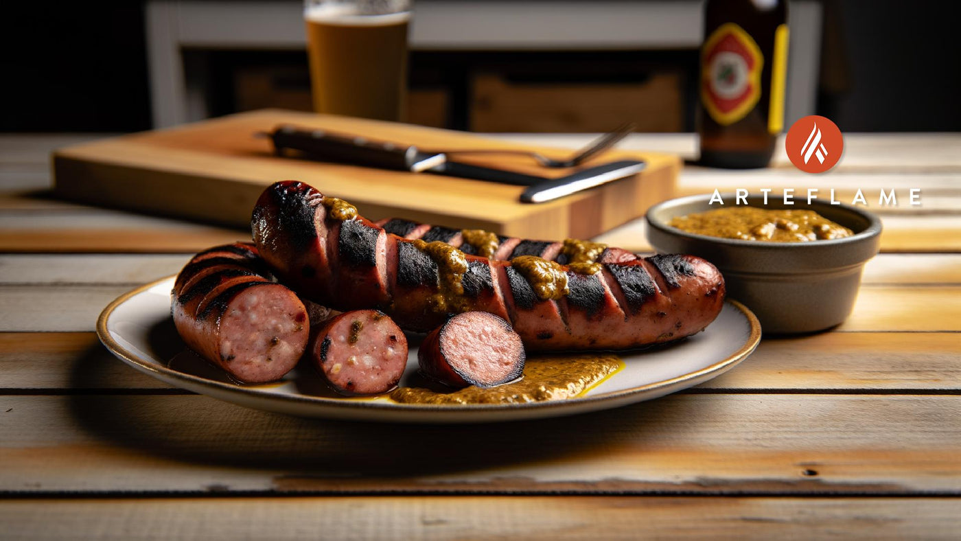 Grilled Kielbasa with Connecticut Mustard Sauce