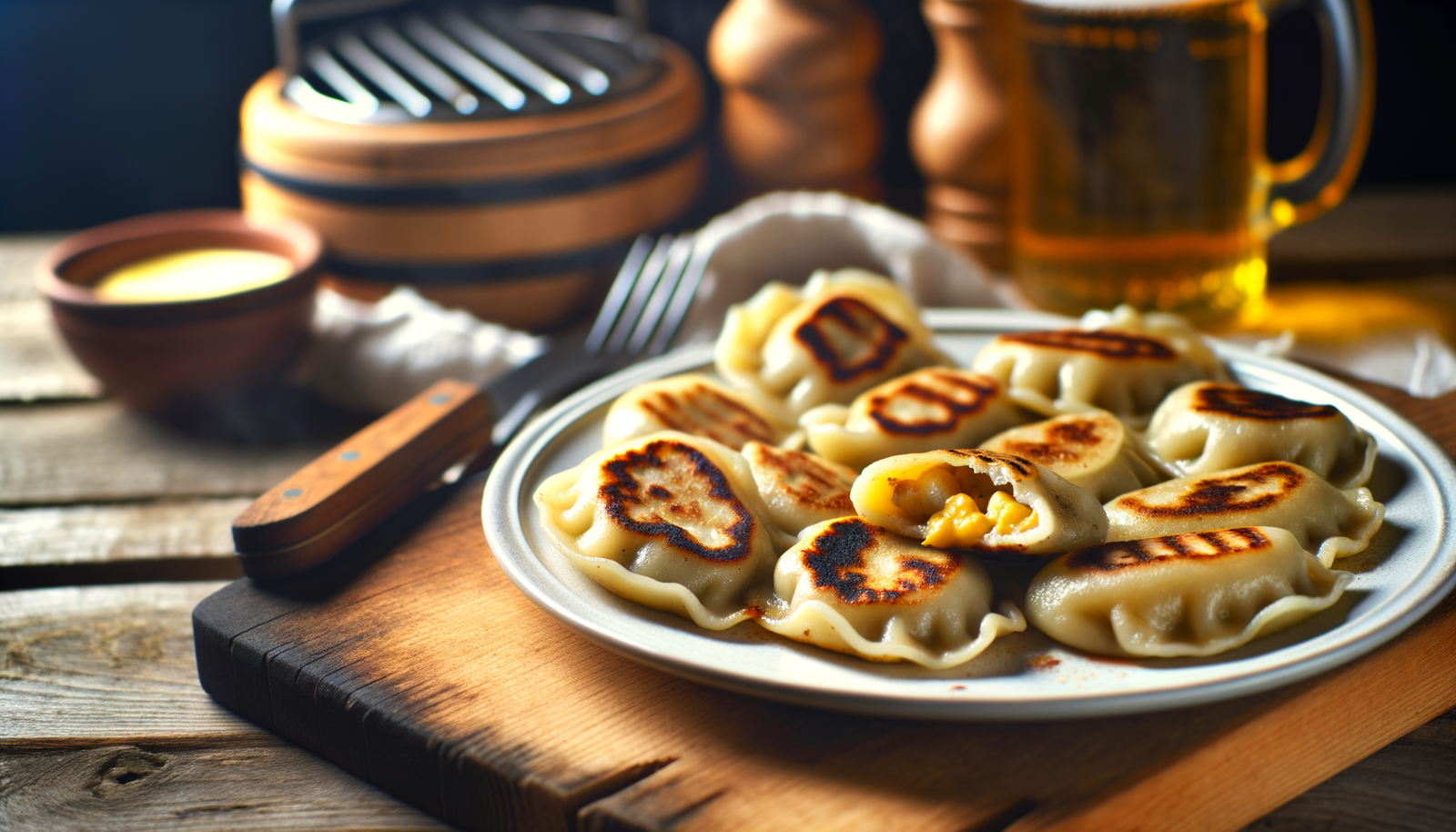 Grilled Polish Dumplings with Cheese