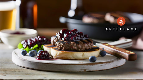 Maine Grilled Venison Burgers with Wild Blueberry Chutney