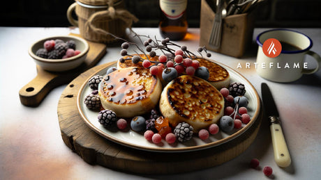 British Toasted Crumpets with Grilled Winter Berries