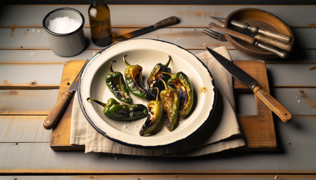 Spanish Grilled Padrón Peppers with Sea Salt