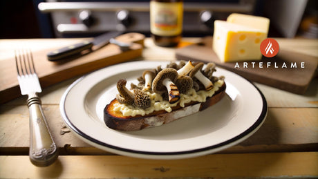 Michigan Grilled Morel Mushroom and Cheese Bruschetta