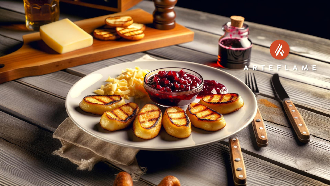 Grilled Polish Oscypek with Cranberry Sauce