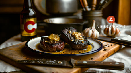 Colorado Charred Bison Steaks with Garlic Butter