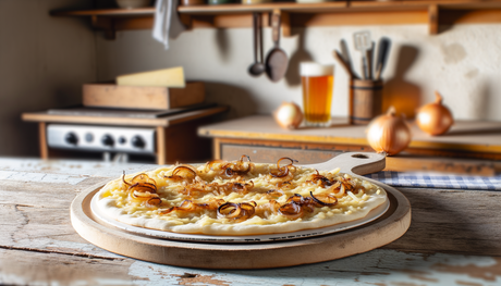 Swiss Ziger Cheese and Onion Flatbread