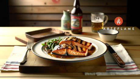 Grilled Alaska Silver Salmon Steaks with Maple Soy Glaze