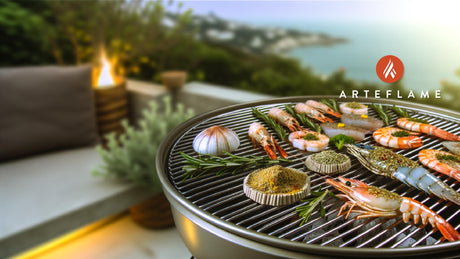 How do I season seafood for grilling?