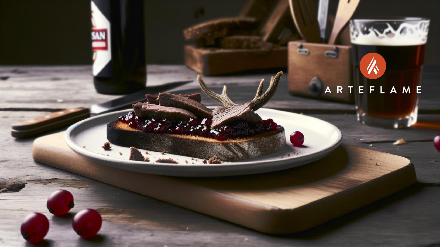 Finnish Toast with Grilled Elk and Lingonberries