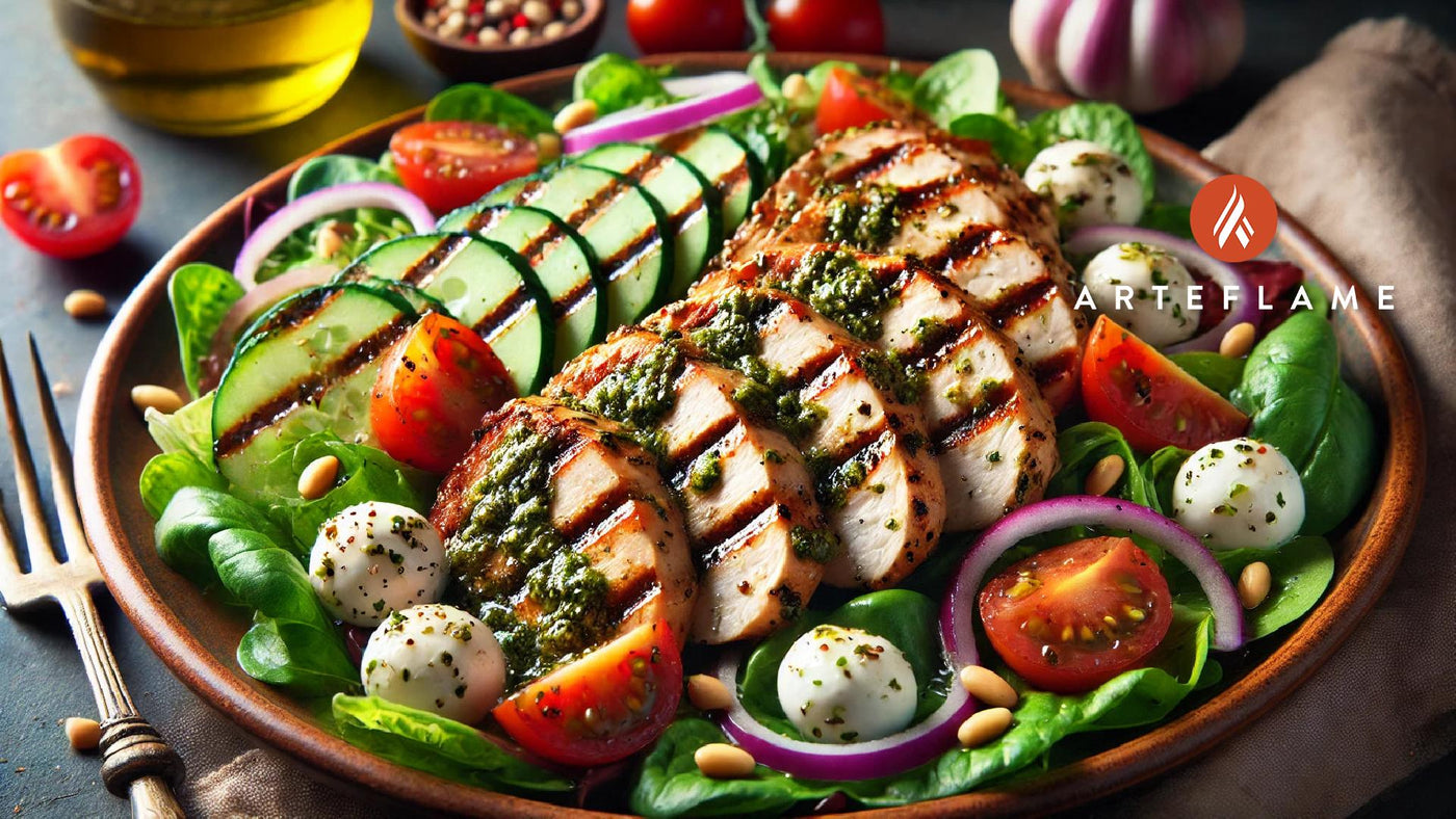 Grilled Pesto Chicken Salad on the Arteflame Grill