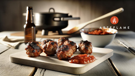 Grilled Belgian Meatballs with Tomato Sauce