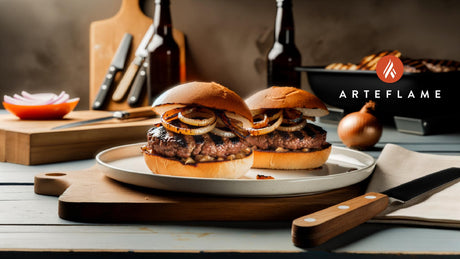 Maryland Grilled Venison Burgers with Caramelized Onions