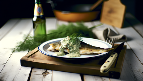 Finnish Grilled Pike Perch with Dill Sauce