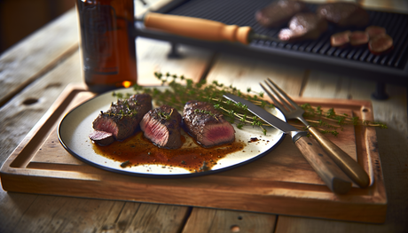 Swedish Thyme-Infused Venison Steaks on the Grill