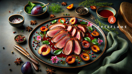 Sichuan Peppercorn Duck Breasts with Plum Poblano Sauce by Melissa Cookston