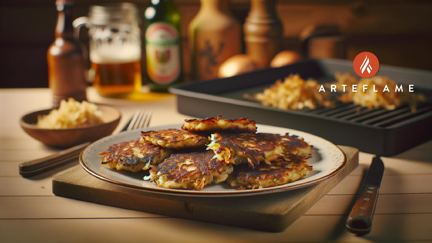 Grilled Polish Sauerkraut and Mushroom Fritters