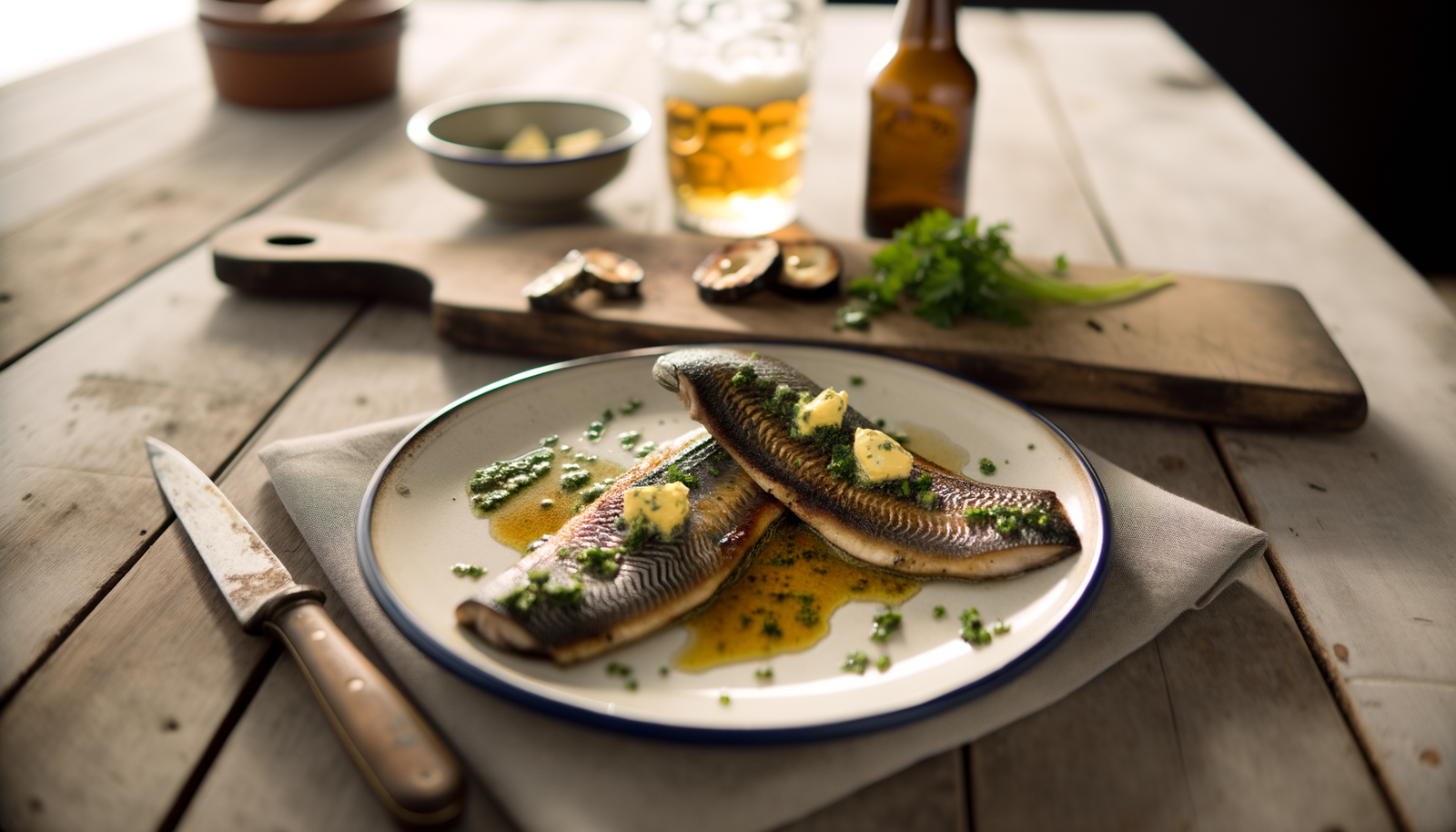 Belgian Grilled Eel with Herb Butter