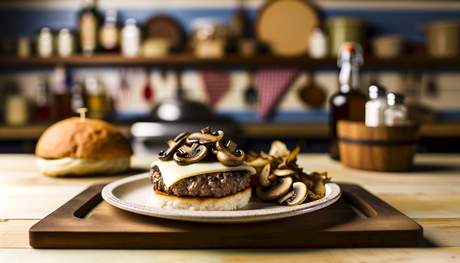 Grilled Mushroom & Swiss Burger - Illinois Style