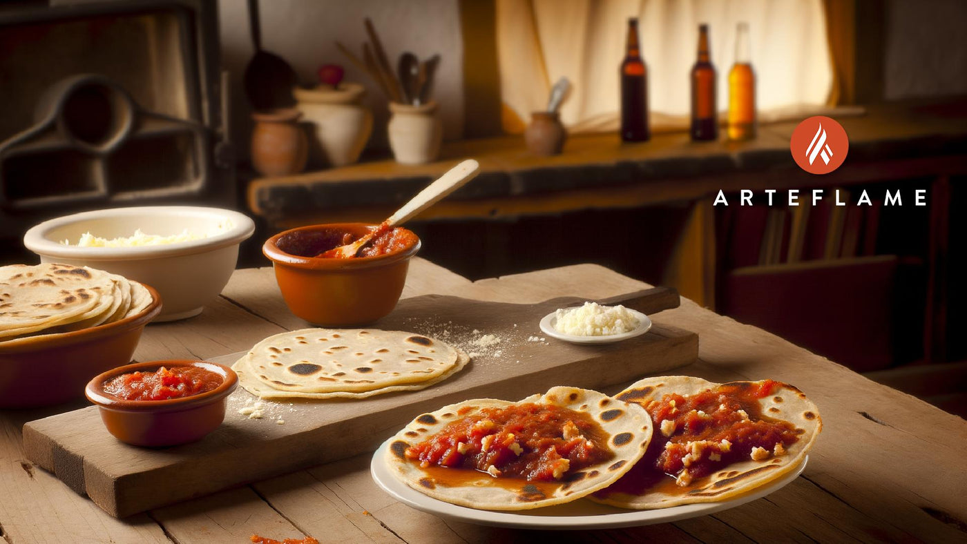 Mexican Pellizcadas with Salsa Roja on the Grill