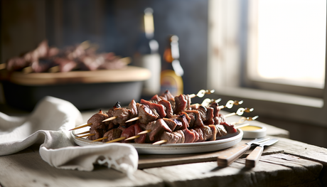 Norwegian Barbecued Whale Meat Skewers