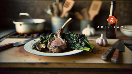 Grilled Lamb Chops with Swiss Chard