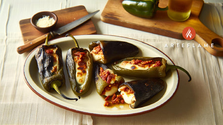 Mexican Chile Relleno Stuffed with Cheese and Chorizo