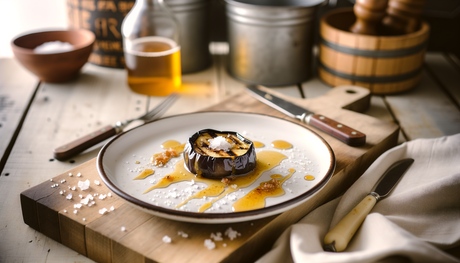 Grilled Spanish Eggplant with Honey and Sea Salt