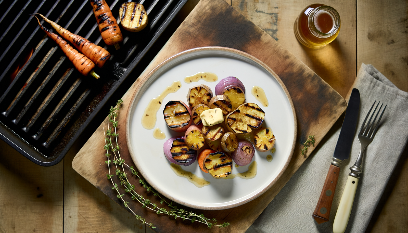 British Winter Root Vegetables with Thyme Butter