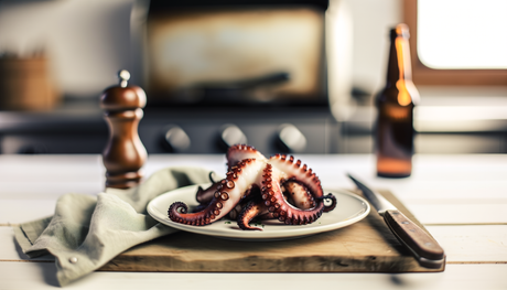 Grilled Smoked Alaska Octopus on Arteflame Grill