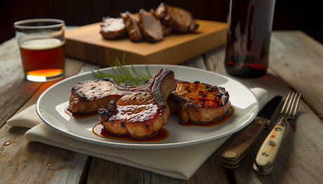 California Grilled Bourbon-Glazed Pork Chops