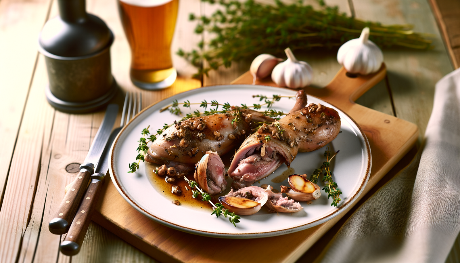 French Grilled Rabbit with Garlic and Thyme