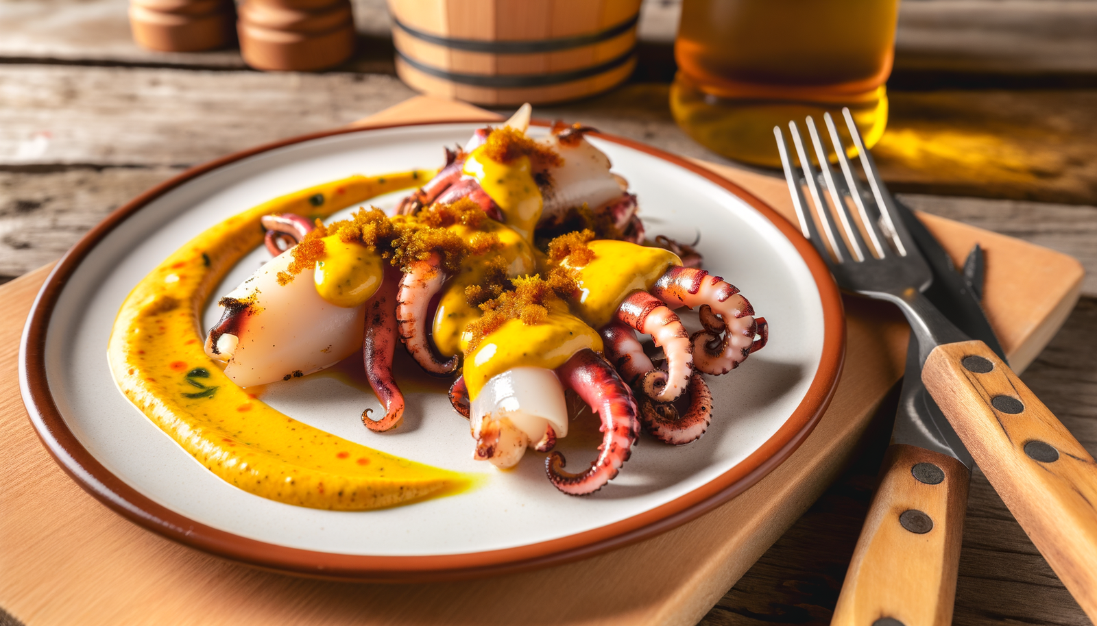 Spanish Grilled Cuttlefish with Saffron Aioli