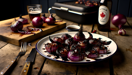 British Charred Red Onions with Balsamic Reduction