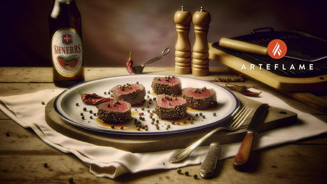 Peppercorn-Crusted Swiss Beef Medallions on Arteflame